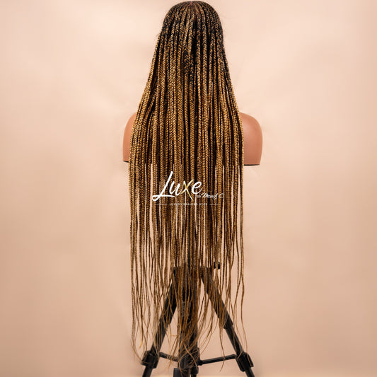 "Bonnie" HD Full Lace Middle Part Cornrow Braided Wig - 27/30/613 - Luxury HD Braided Wigs for Black Women