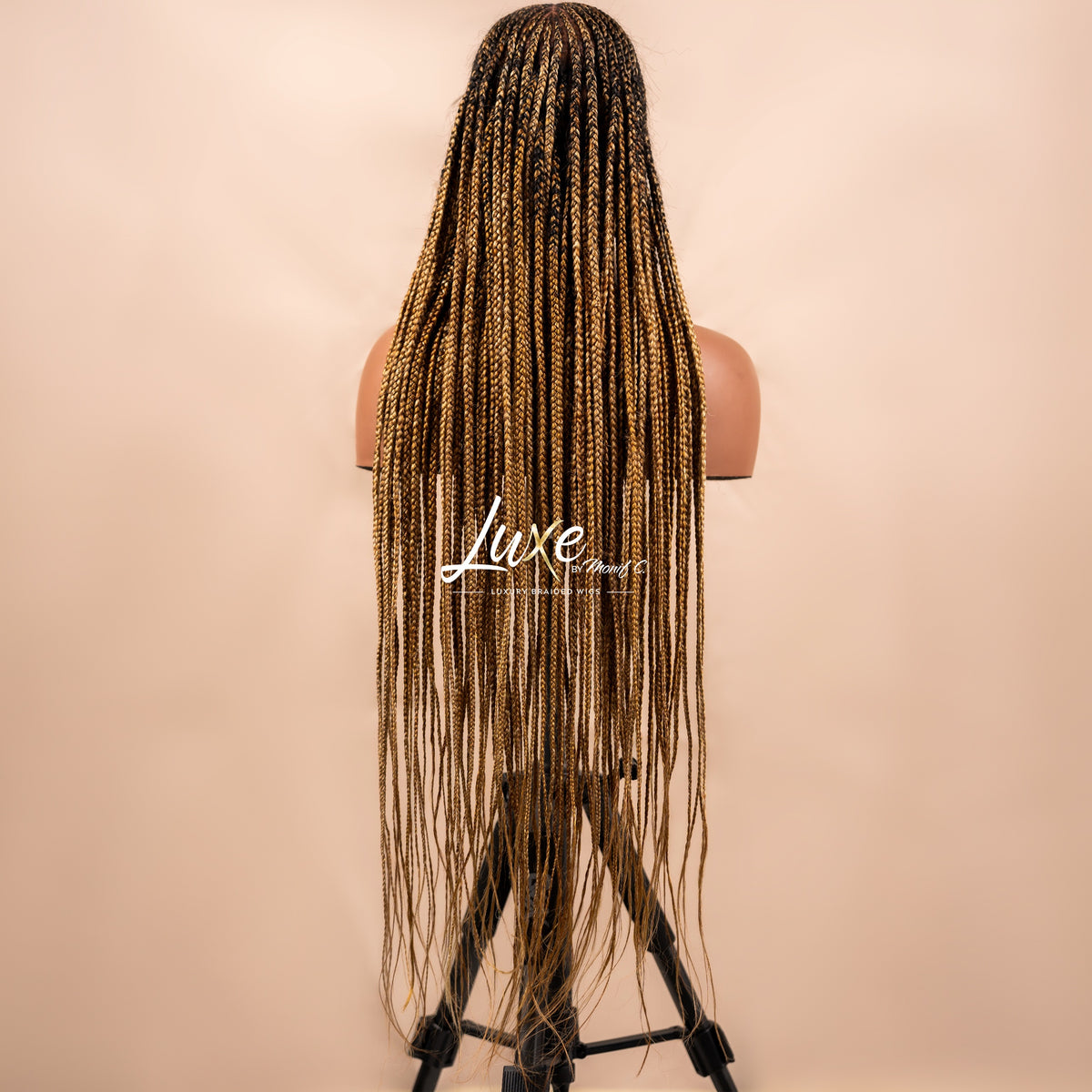 "Bonnie" HD Full Lace Middle Part Cornrow Braided Wig - 27/30/613 - Luxury HD Braided Wigs for Black Women