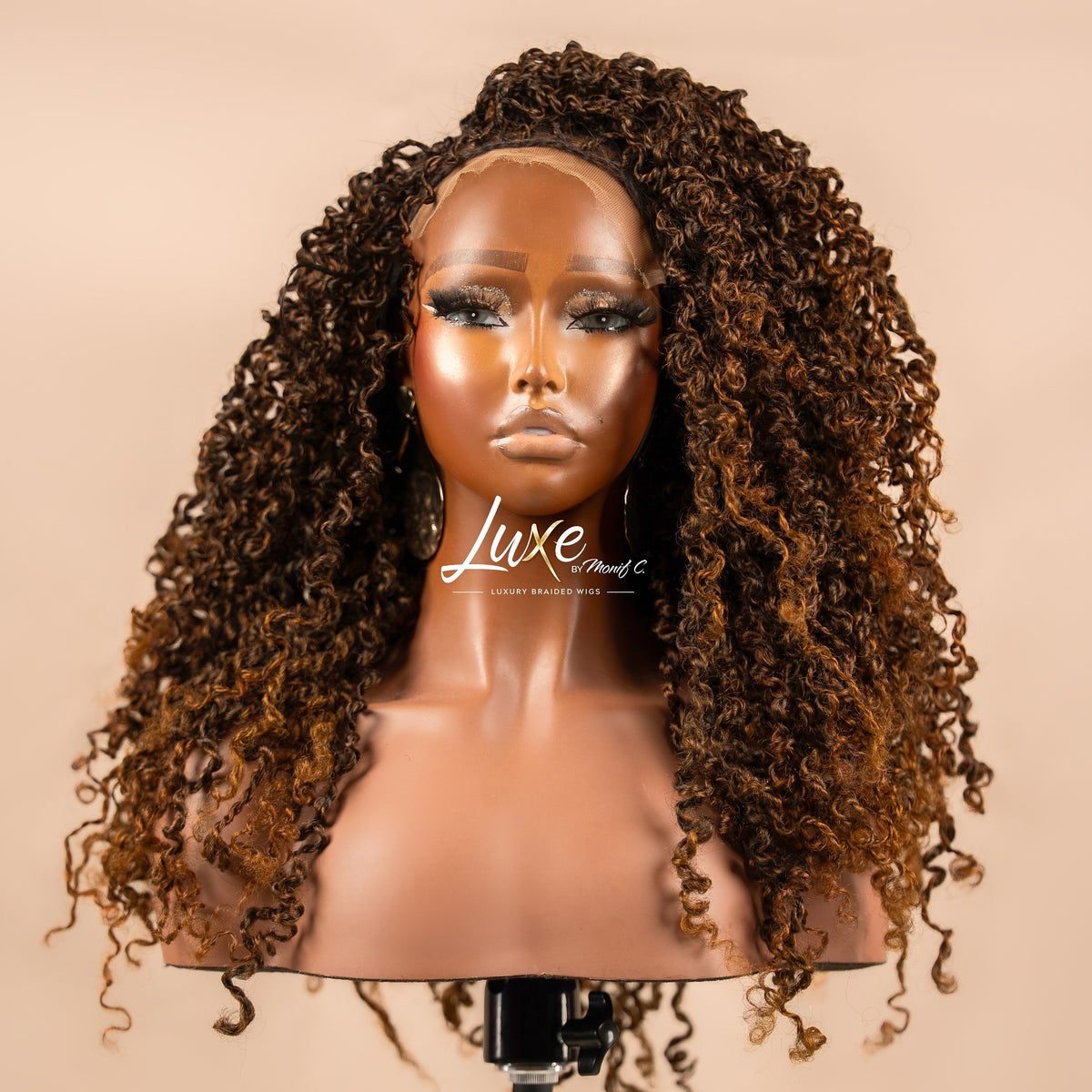 "Brianna" HD 7X7 Closure Passion Twists Braided Wig - 1B/30 Ombre - Luxury HD Braided Wigs for Black Women