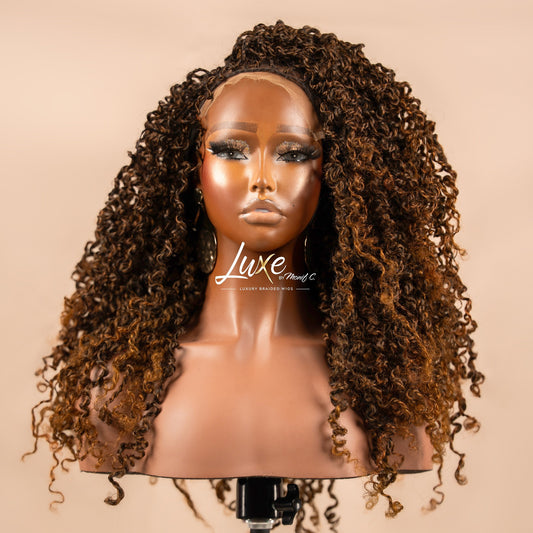 "Brianna" HD 7X7 Closure Passion Twists Braided Wig - 1B/30 Ombre - Luxury HD Braided Wigs for Black Women