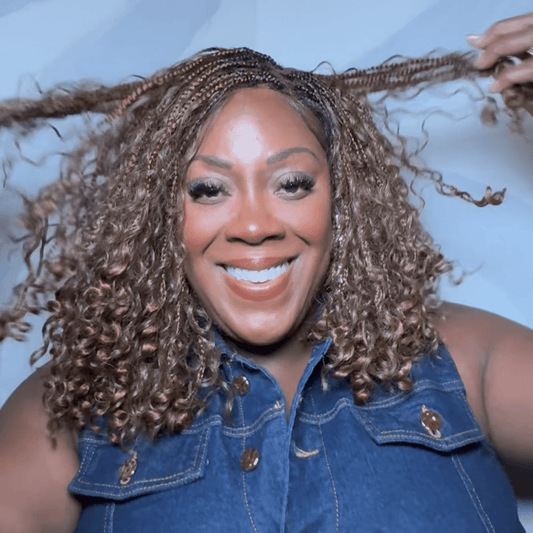 "Lina" HD 7X7 Closure Human Hair Bob Boho Braided Wig - 30 - Luxury HD Braided Wigs for Black Women