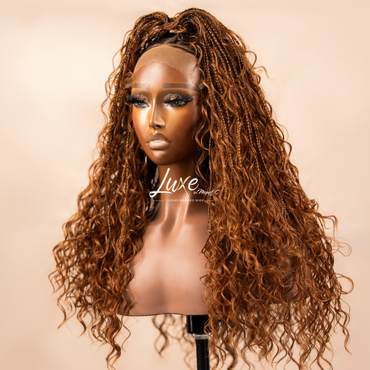 "Joann" HD 7X7 Closure Human Hair Boho Braided Wig - 27/30/33 Mix - Luxury HD Braided Wigs for Black Women