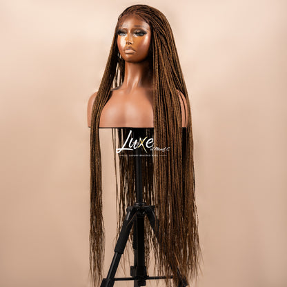 "Mimi" HD Frontal Extra Small Knotless Box Braided Wig - 27/30/33 - Luxury HD Braided Wigs for Black Women