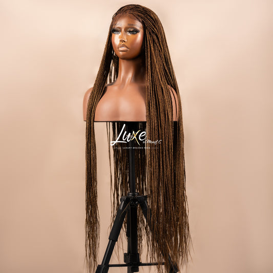"Mimi" HD Frontal Extra Small Knotless Box Braided Wig - 27/30/33 - Luxury HD Braided Wigs for Black Women