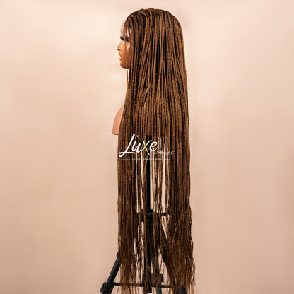 "Mimi" HD Frontal Extra Small Knotless Box Braided Wig - 27/30/33 - Luxury HD Braided Wigs for Black Women