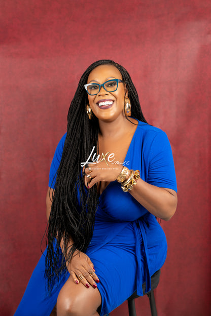 "Kimmy" 24" HD Full Lace Medium Knotless Box Braided Wig - Black - Luxury HD Braided Wigs for Black Women