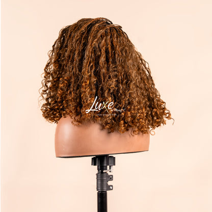 "Lina" HD 7X7 Closure Human Hair Bob Boho Braided Wig - 30 - Luxury HD Braided Wigs for Black Women