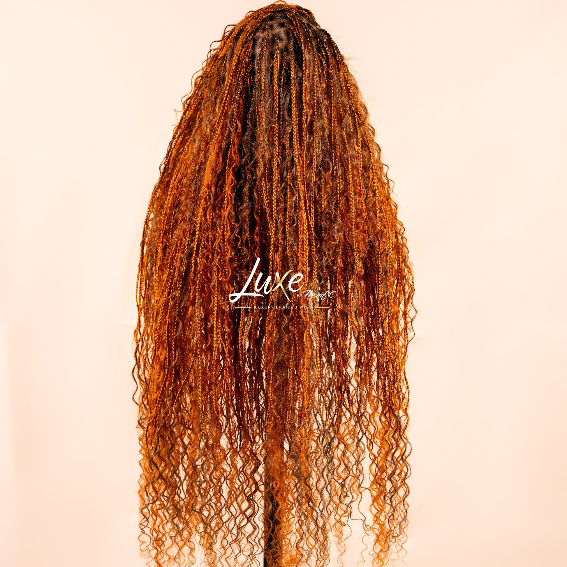"Bonita" HD Full Lace Human Hair Boho Braided Wig - 350/30 Mix - Luxury HD Braided Wigs for Black Women