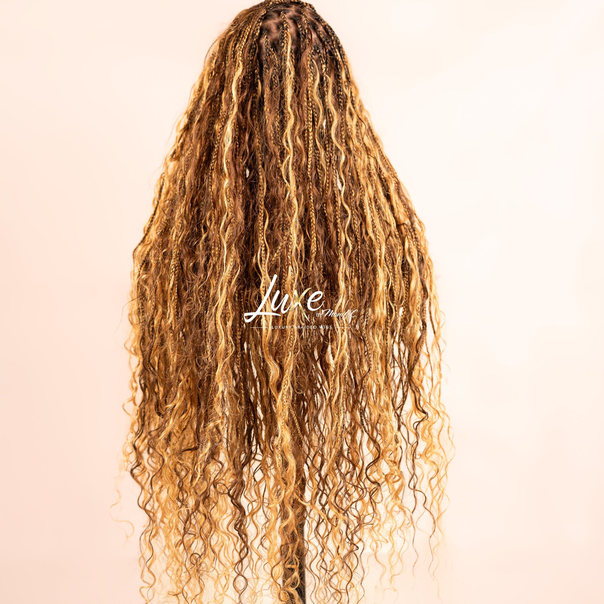 "Bonita" HD Full Lace Human Hair Boho Braided Wig - 4/27/30 - Luxury HD Braided Wigs for Black Women