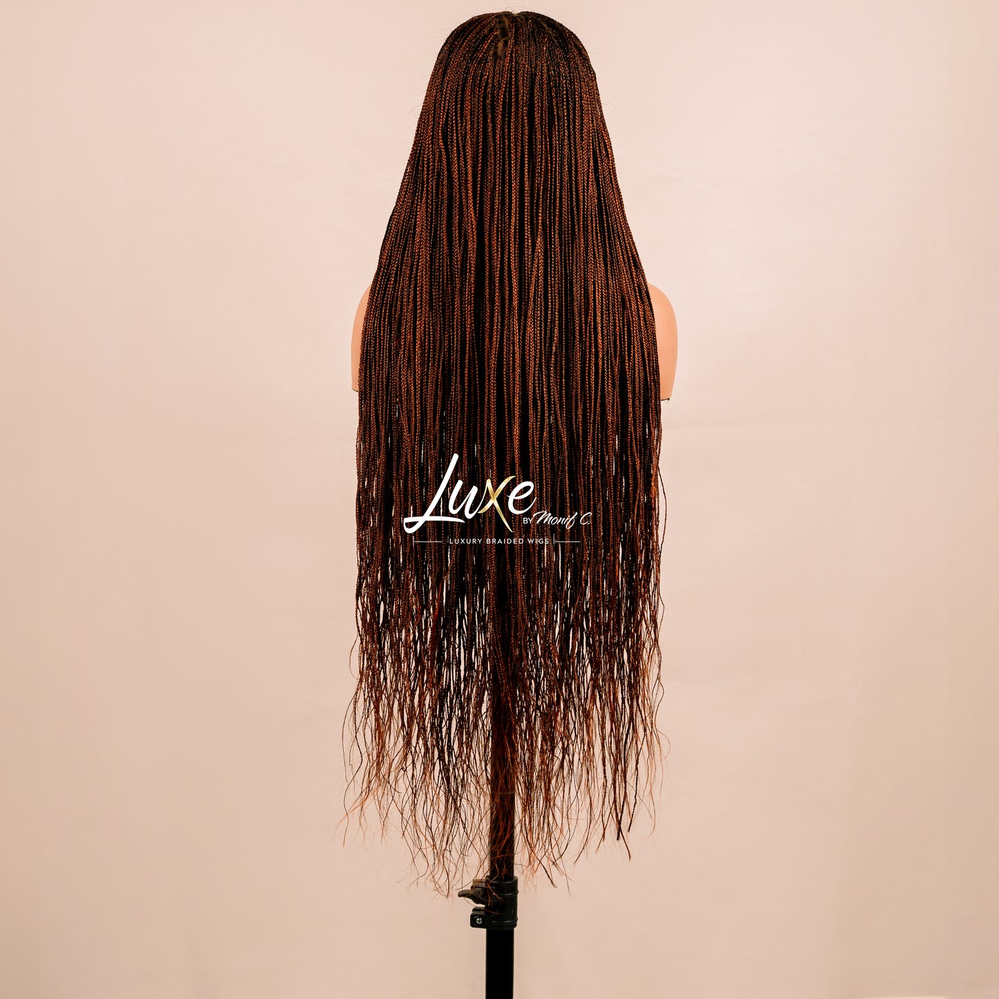 "Tanya" 30" HD Lace 7X7 Closure Micro Knotless Box Braided Wig - Auburn 33