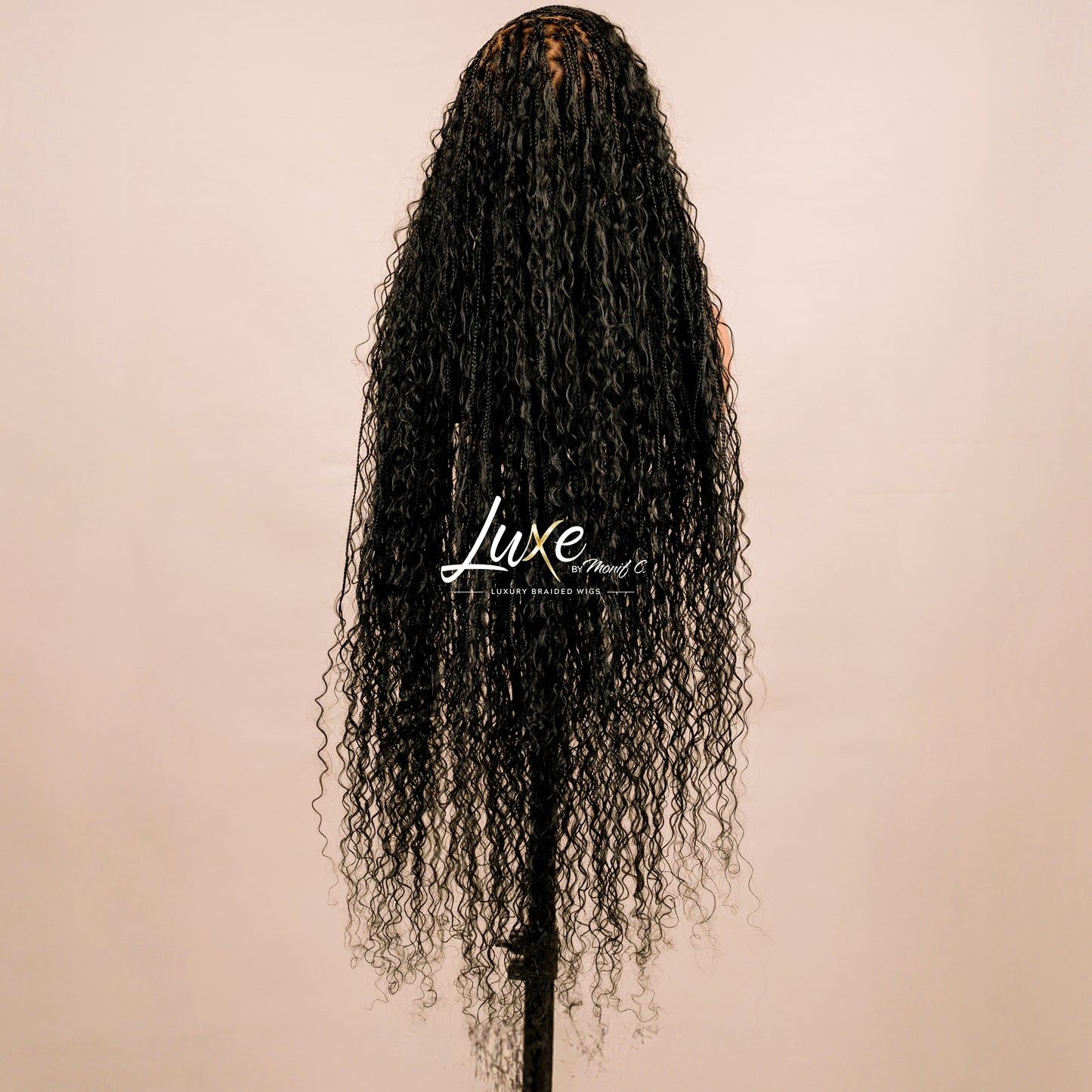 "Bonita" HD Full Lace Human Hair Boho Braided Wig - Black