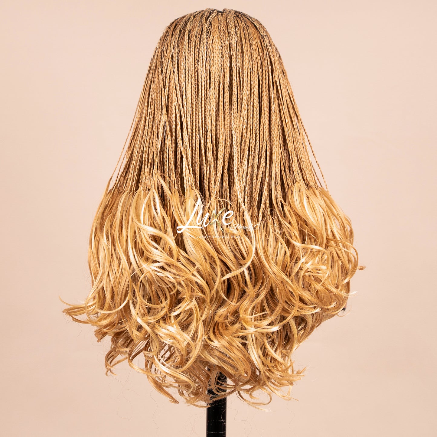"Tina" French Curls HD Closure Lacefront Braided Wig - Blond Bombshell