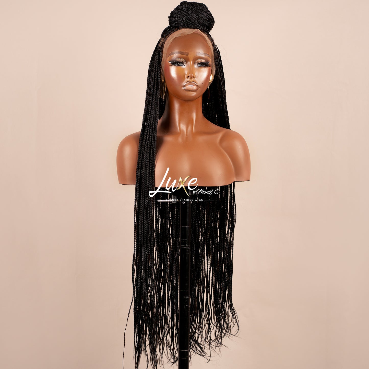 "Tanya" 30" HD Lace 7X7 Closure Micro Knotless Box Braided Wig - Black