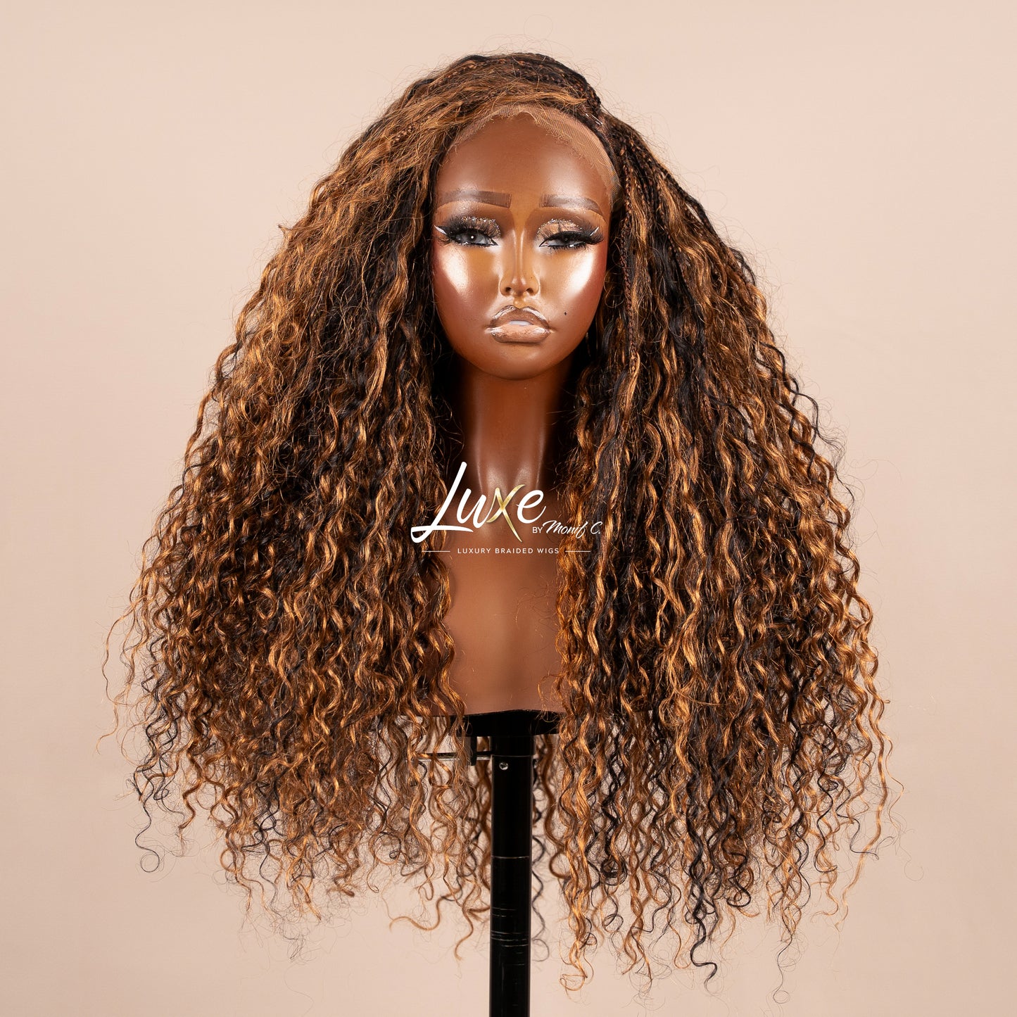 "Tricia" HD Full Lace 100% Human Hair Bora Bora LUXE Braided Wig - 1B/30 MIx