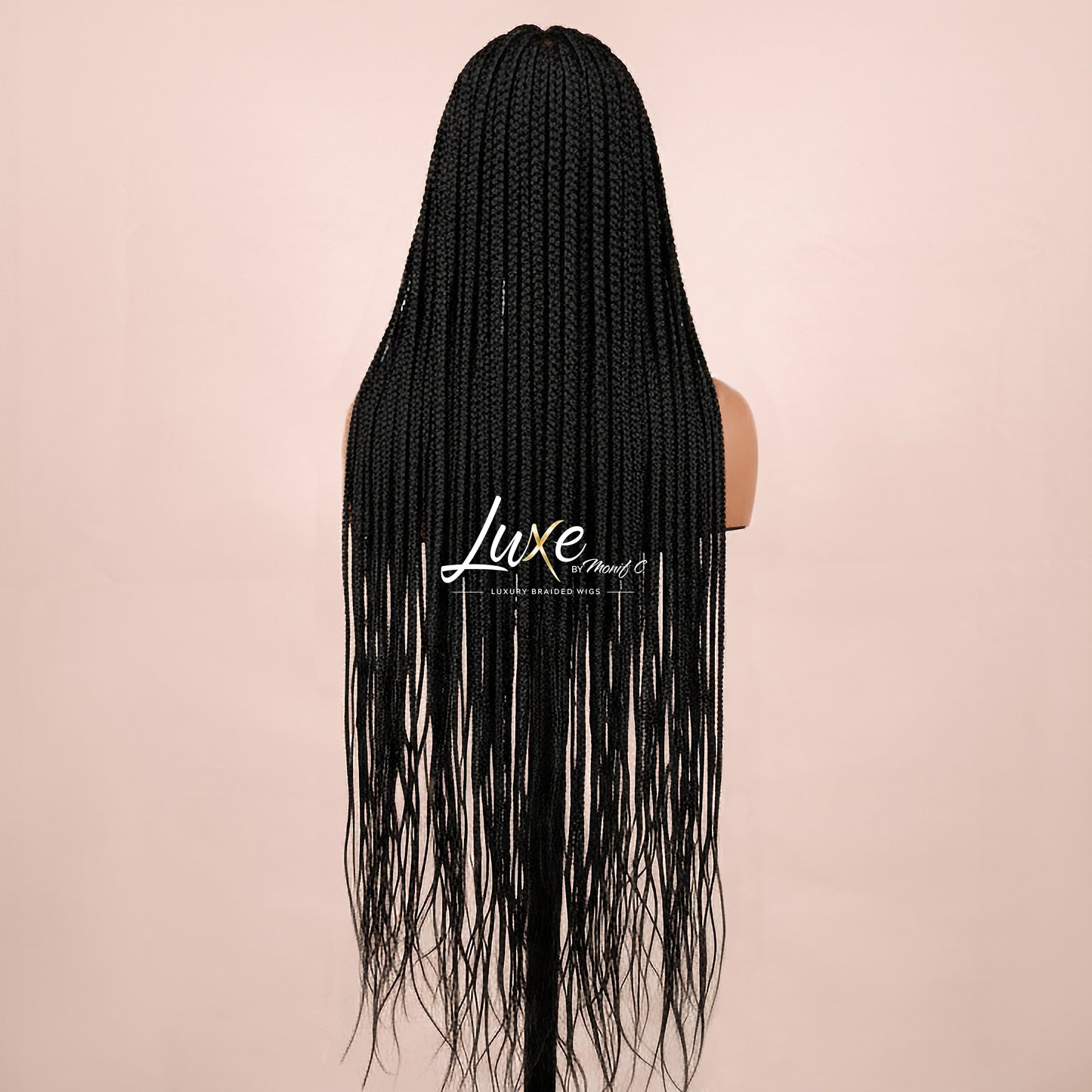 "Kimmy" 24" HD Full Lace Medium Knotless Box Braided Wig - Black